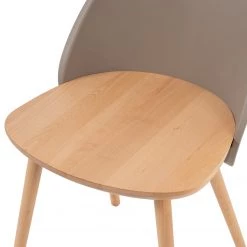 Mørteens Chaises Doon (lot de 2) - Matière plastique / Hêtre massif - Taupe / Hêtre -Meubles de salle à manger Soldes Magasin 1000273467 220420 055 DETAILS P000000001000273467