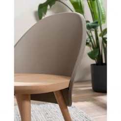 Mørteens Chaises Doon (lot de 2) - Matière plastique / Hêtre massif - Taupe / Hêtre -Meubles de salle à manger Soldes Magasin 1000273467 220819 030 DETAILS P000000001000273467