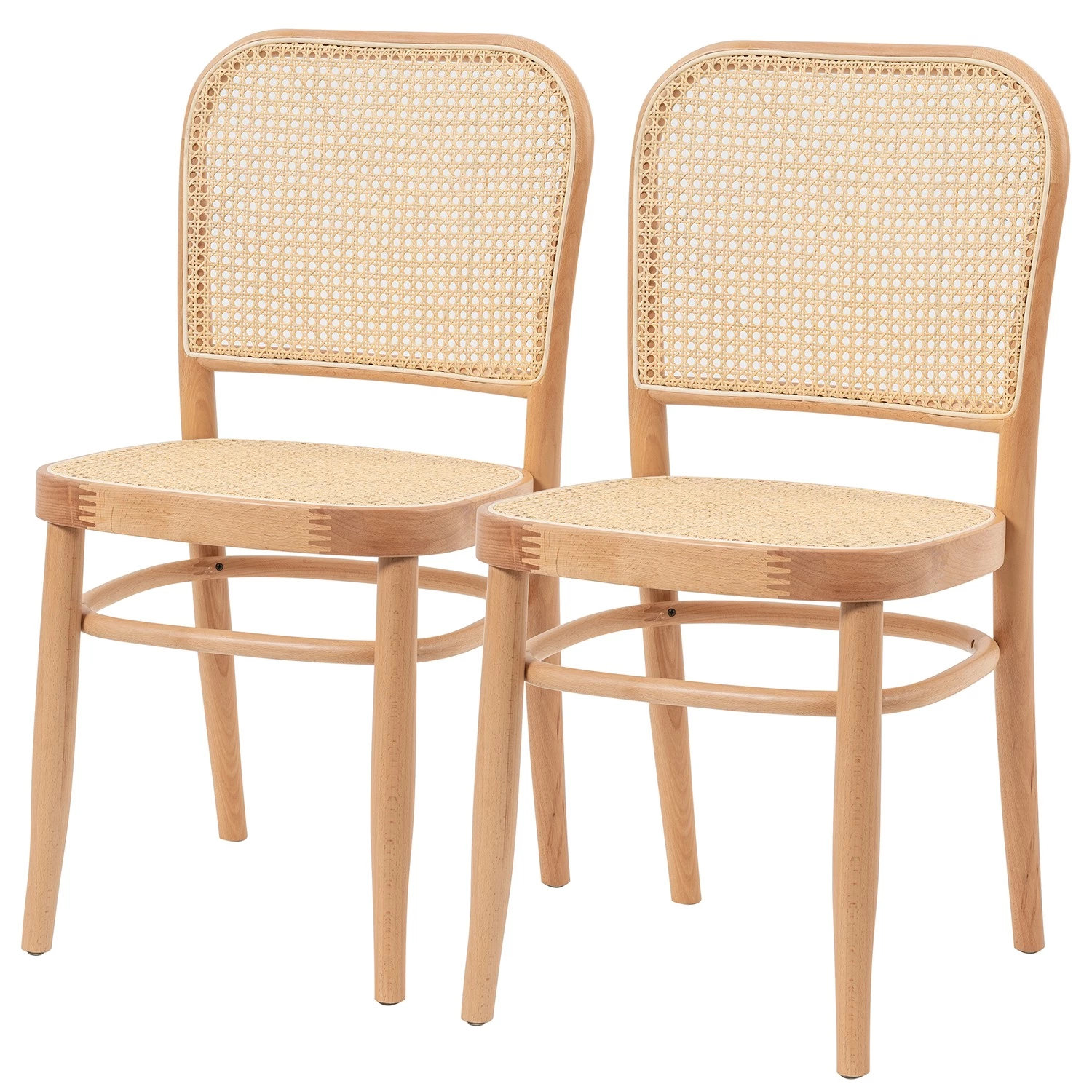 Studio Copenhagen Chaises Sawl I (lot de 2) - Rotin / Hêtre massif - Rotin / Hêtre 1 Studio Copenhagen Chaises Sawl I (lot de 2) - Rotin / Hêtre massif - Rotin / Hêtre