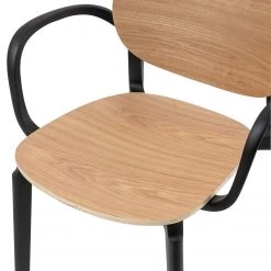 Studio Copenhagen Chaises à accoudoirs Day (lot de 2) - Contreplaqué / Matière plastique - Imitation chêne / Noir -Meubles de salle à manger Soldes Magasin 1000273479 220420 050 DETAILS P000000001000273479