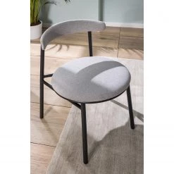 Studio Copenhagen Chaises Embi (lot de 2) - Tissu / Métal - Gris / Noir -Meubles de salle à manger Soldes Magasin 1000273482 220728 021 MOOD DETAILS P000000001000273482 mood