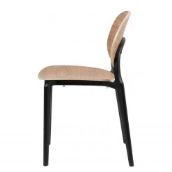 Studio Copenhagen Chaises Day (lot de 2) - Contreplaqué / Matière plastique - Imitation chêne / Noir -Meubles de salle à manger Soldes Magasin 1000273483 220420 035 DETAILS P000000001000273483