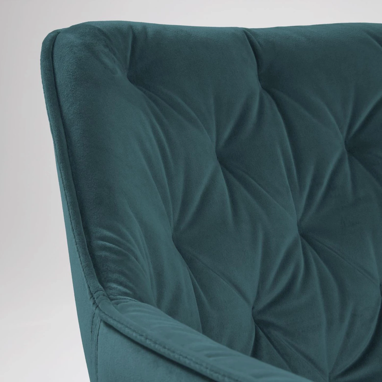 Jack & Alice Chaises à accoudoirs Kiana (lot de 2) - Velours / Acier - Bleu pétrole / Noir 5 Jack & Alice Chaises à accoudoirs Kiana (lot de 2) - Velours / Acier - Bleu pétrole / Noir – Image 5