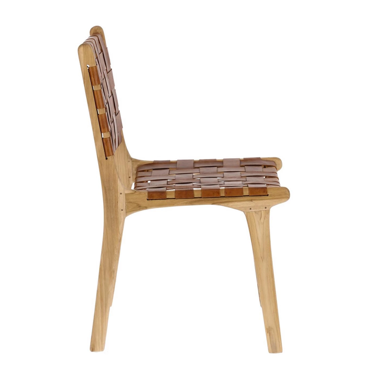 Maison Belfort Chaises Charles (lot de 2) - Cuir / Teck massif - Cognac / Teck 5 Maison Belfort Chaises Charles (lot de 2) - Cuir / Teck massif - Cognac / Teck – Image 5