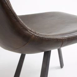 Fredriks Chaises Tryon (lot de 4) - Imitation cuir / Acier - Marron foncé vintage / Marron foncé -Meubles de salle à manger Soldes Magasin 1000274215 210618 10464200102 DETAILS P000000001000274215