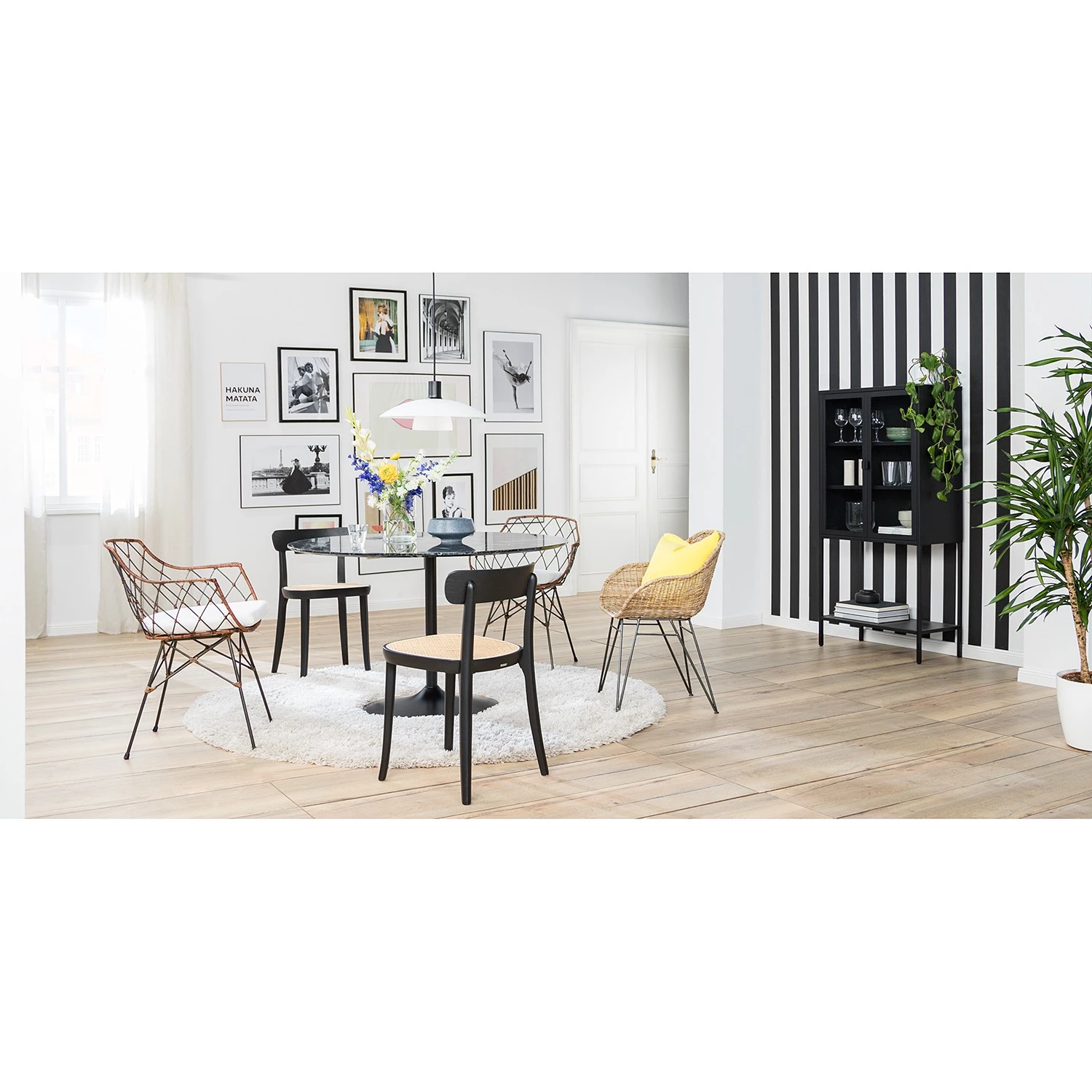 Ars manufacti Chaises Edison (lot de 2) - Rotin / Acier - Marron clair / Anthracite 2 Ars manufacti Chaises Edison (lot de 2) - Rotin / Acier - Marron clair / Anthracite – Image 2