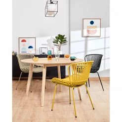 Mørteens Chaises Sakira (lot de 4) - Imitation cuir / Acier - Noir -Meubles de salle à manger Soldes Magasin 1000274225 210618 10464300173 MOOD DETAILS P000000001000274225 mood