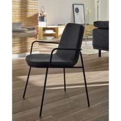 Fredriks Chaises à accoudoirs Gina (lot de 2) - Gris foncé -Meubles de salle à manger Soldes Magasin 1000274231 210618 10464400229 MOOD DETAILS P000000001000274231 mood