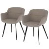 Jack & Alice Chaises à accoudoirs Nala (lot de 2) - Gris