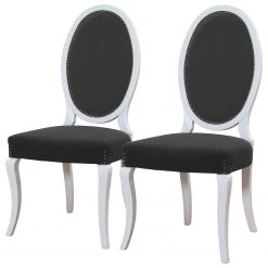 Velvet Studio Chaises capitonnées Altona (lot de 2) - Anthracite