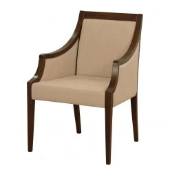 Velvet Studio Chaise à accoudoirs Tofino - Tissu / Hêtre massif - Camel / Hêtre