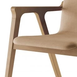 Norrwood Chaise à accoudoirs Toma - Tissu / Hêtre massif - Camel / Hêtre -Meubles de salle à manger Soldes Magasin 1000274321 210709 14175800187 DETAILS P000000001000274321