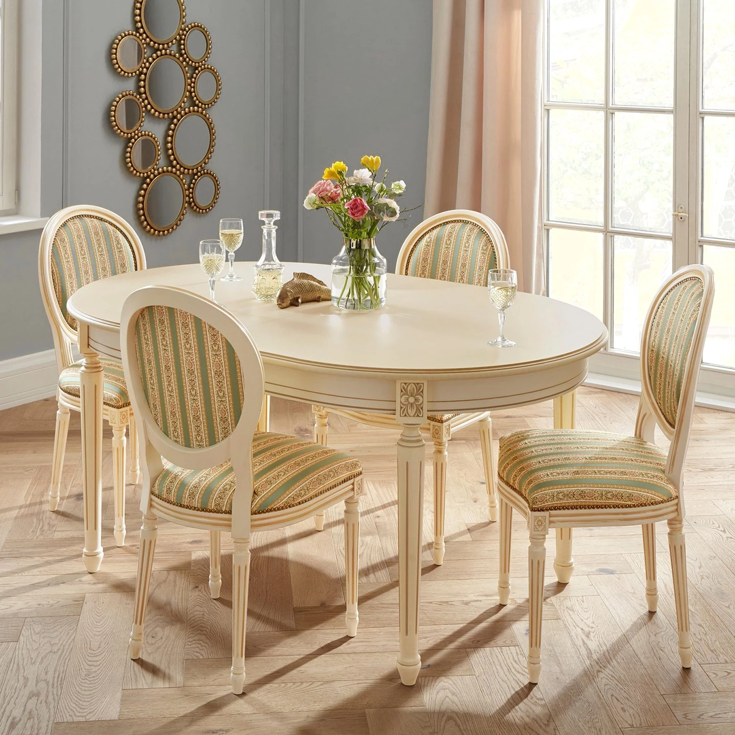 Velvet Studio Table Nellore - Extensible - Hêtre massif - Crème 3 Velvet Studio Table Nellore - Extensible - Hêtre massif - Crème – Image 3