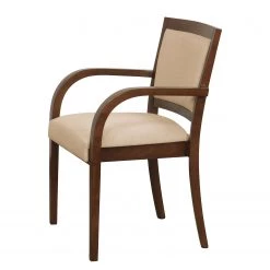 Norrwood Chaise à accoudoirs Prado - Tissu / Hêtre massif - Camel / Noyer -Meubles de salle à manger Soldes Magasin 1000274342 210709 14181100310 DETAILS P000000001000274342