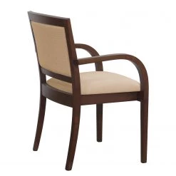 Norrwood Chaise à accoudoirs Prado - Tissu / Hêtre massif - Camel / Noyer -Meubles de salle à manger Soldes Magasin 1000274342 210709 14181100311 DETAILS P000000001000274342