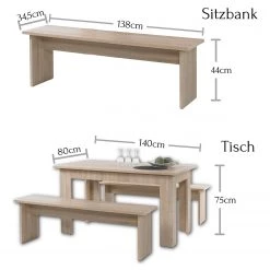 Naturoo Salle à manger Calea (3 éléments) - Imitation chêne Sonoma -Meubles de salle à manger Soldes Magasin 1000274823 210616 13165800093 SKETCH DETAILS P000000001000274823 sketch