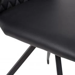 Loftscape Chaises Diva (Lot de 2) - Imitation cuir / Acier - Noir -Meubles de salle à manger Soldes Magasin 1000274856 210629 14280700116 DETAILS P000000001000274856