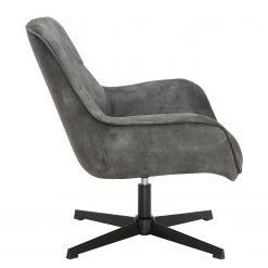 Ars manufacti Fauteuil relax Beloha - Velours / Métal - Gris vintage / Noir -Meubles de salle à manger Soldes Magasin 1000274884 220107 103355000129 DETAILS P000000001000274884