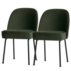 Red Living Chaises capitonnées Cera I (lot de 2) - Vert foncé