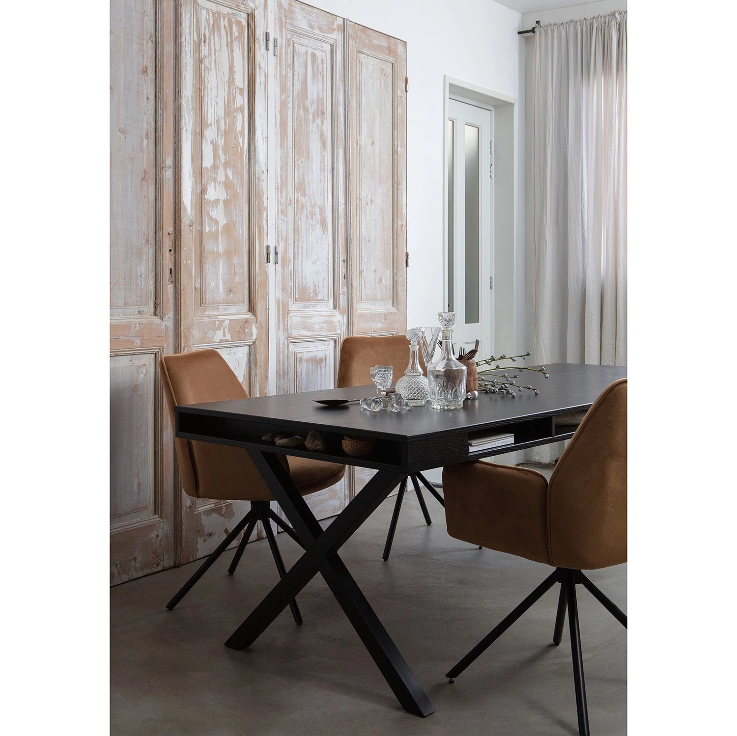 Red Living Chaises à accoudoirs Atina (lot de 2) - Marron clair 3 Red Living Chaises à accoudoirs Atina (lot de 2) - Marron clair – Image 3