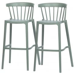 Loftscape Chaises de bar Attara (lot de 2) - Gris menthe