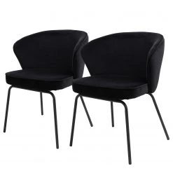 Red Living Chaises capitonnées Bird II (lot de 2) - Noir