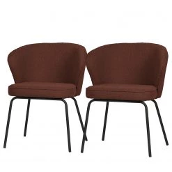 Red Living Chaises capitonnées Bird I (lot de 2) - Marron rouille