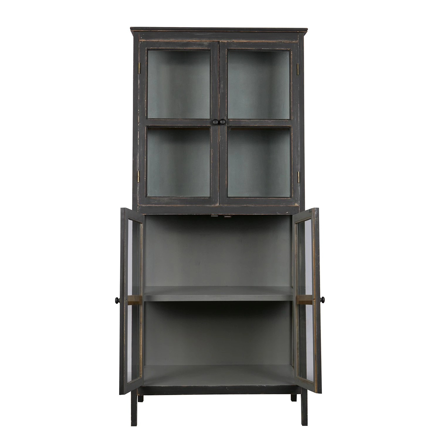 Red Living Vitrine Egelev - Pin massif - Noir vieilli 7 Red Living Vitrine Egelev - Pin massif - Noir vieilli – Image 7