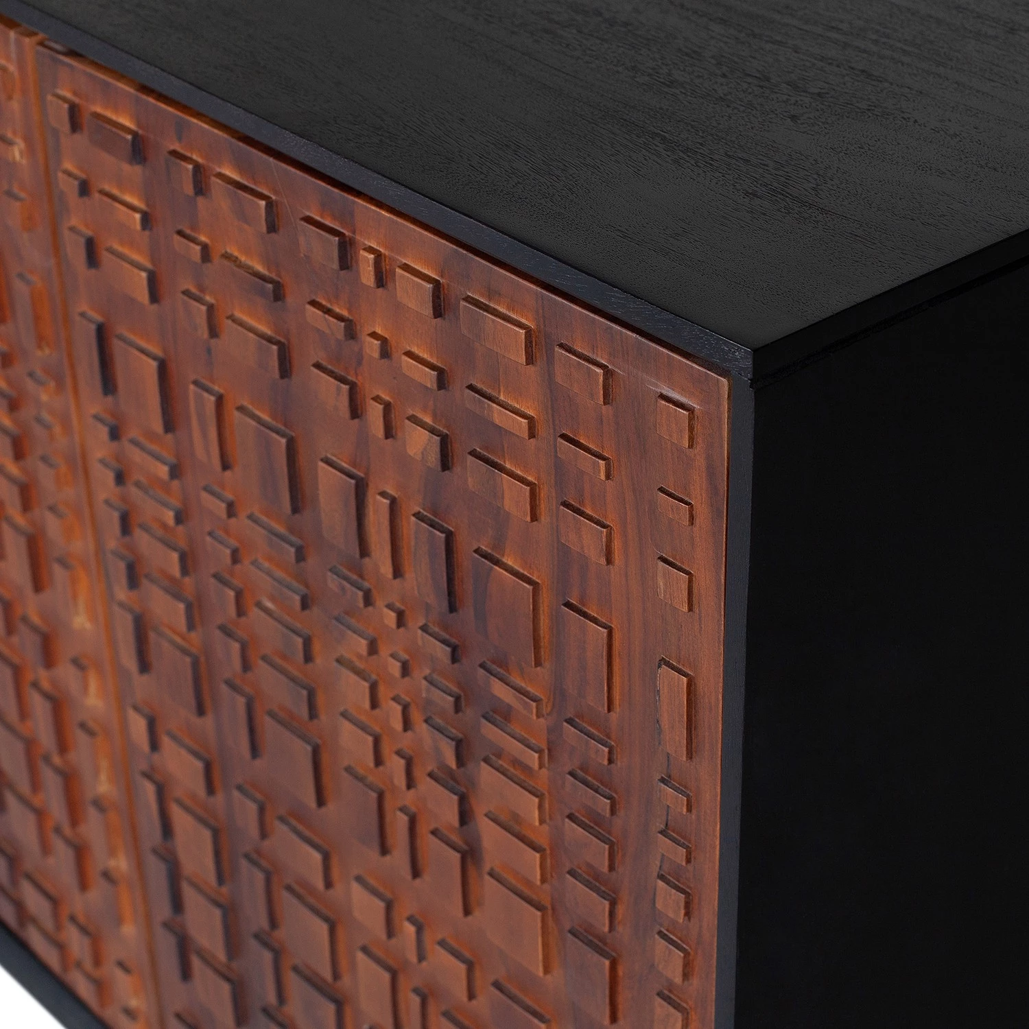 Red Living Buffet Dynk - Sheesham massif - Sheesham / Noir 5 Red Living Buffet Dynk - Sheesham massif - Sheesham / Noir – Image 5