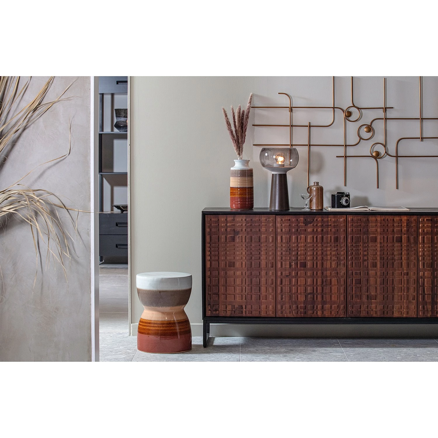 Red Living Buffet Dynk - Sheesham massif - Sheesham / Noir 6 Red Living Buffet Dynk - Sheesham massif - Sheesham / Noir – Image 6