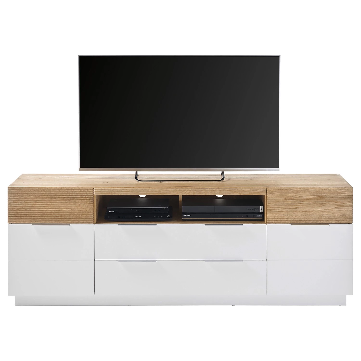 Norrwood Enfilade Akaa I - Placage en bois véritable - Chêne / Blanc 4 Norrwood Enfilade Akaa I - Placage en bois véritable - Chêne / Blanc – Image 4