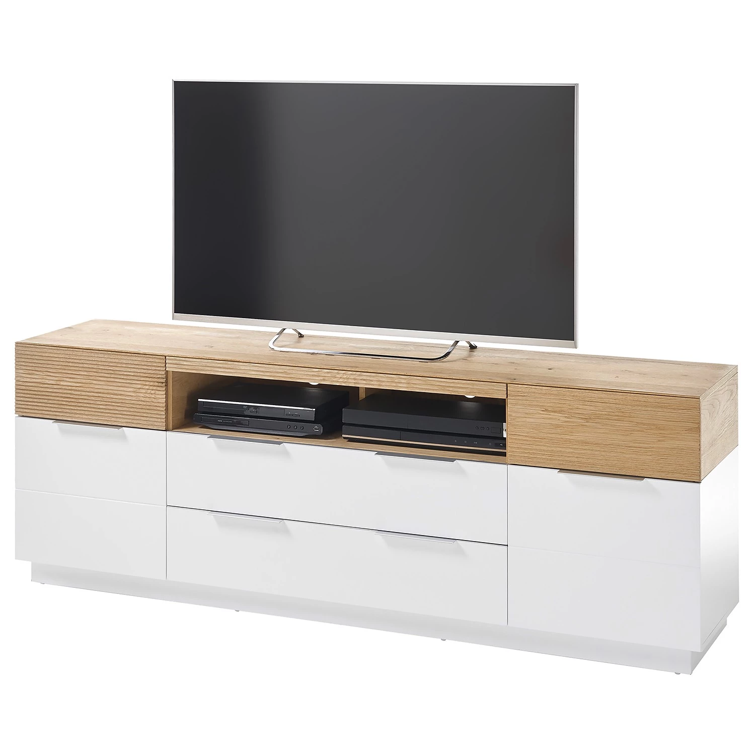 Norrwood Enfilade Akaa I - Placage en bois véritable - Chêne / Blanc 3 Norrwood Enfilade Akaa I - Placage en bois véritable - Chêne / Blanc – Image 3