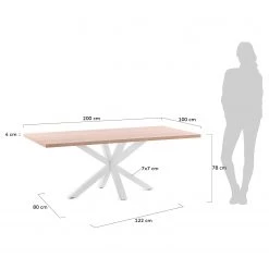 Loftscape Table Karmi II - Imitation chêne - Largeur : 200 cm - Blanc -Meubles de salle à manger Soldes Magasin 1000276537 210629 15001400045 SKETCH DETAILS P000000001000276537 sketch