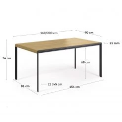 Mørteens Table Aurora - (Extensible) - 160 x 90 cm -Meubles de salle à manger Soldes Magasin 1000276608 210629 15002200459 SKETCH DETAILS P000000001000276608 sketch