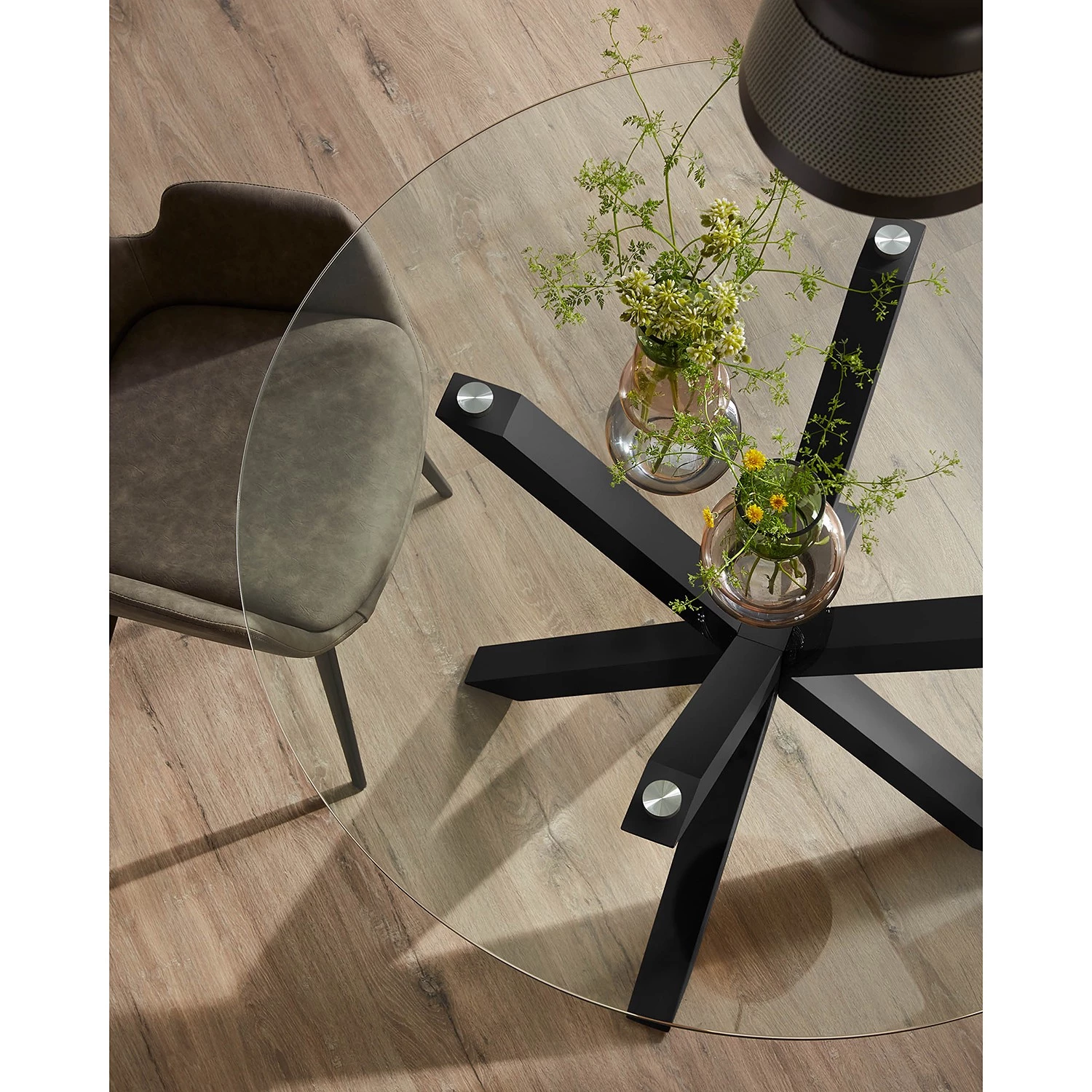 Mørteens Table Ayanka II - Verre / Acier - Verre transparent / Noir 3 Mørteens Table Ayanka II - Verre / Acier - Verre transparent / Noir – Image 3