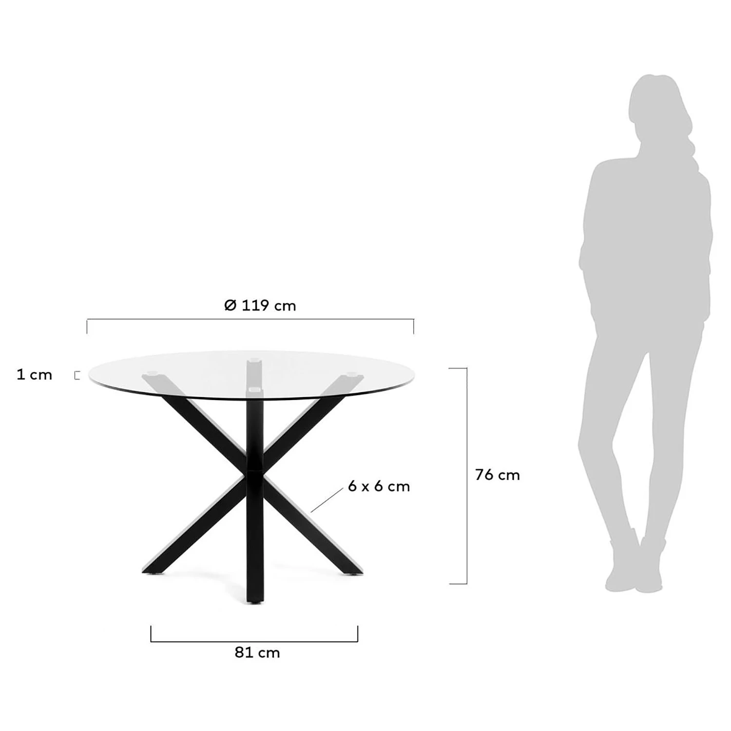 Mørteens Table Ayanka II - Verre / Acier - Verre transparent / Noir 7 Mørteens Table Ayanka II - Verre / Acier - Verre transparent / Noir – Image 7