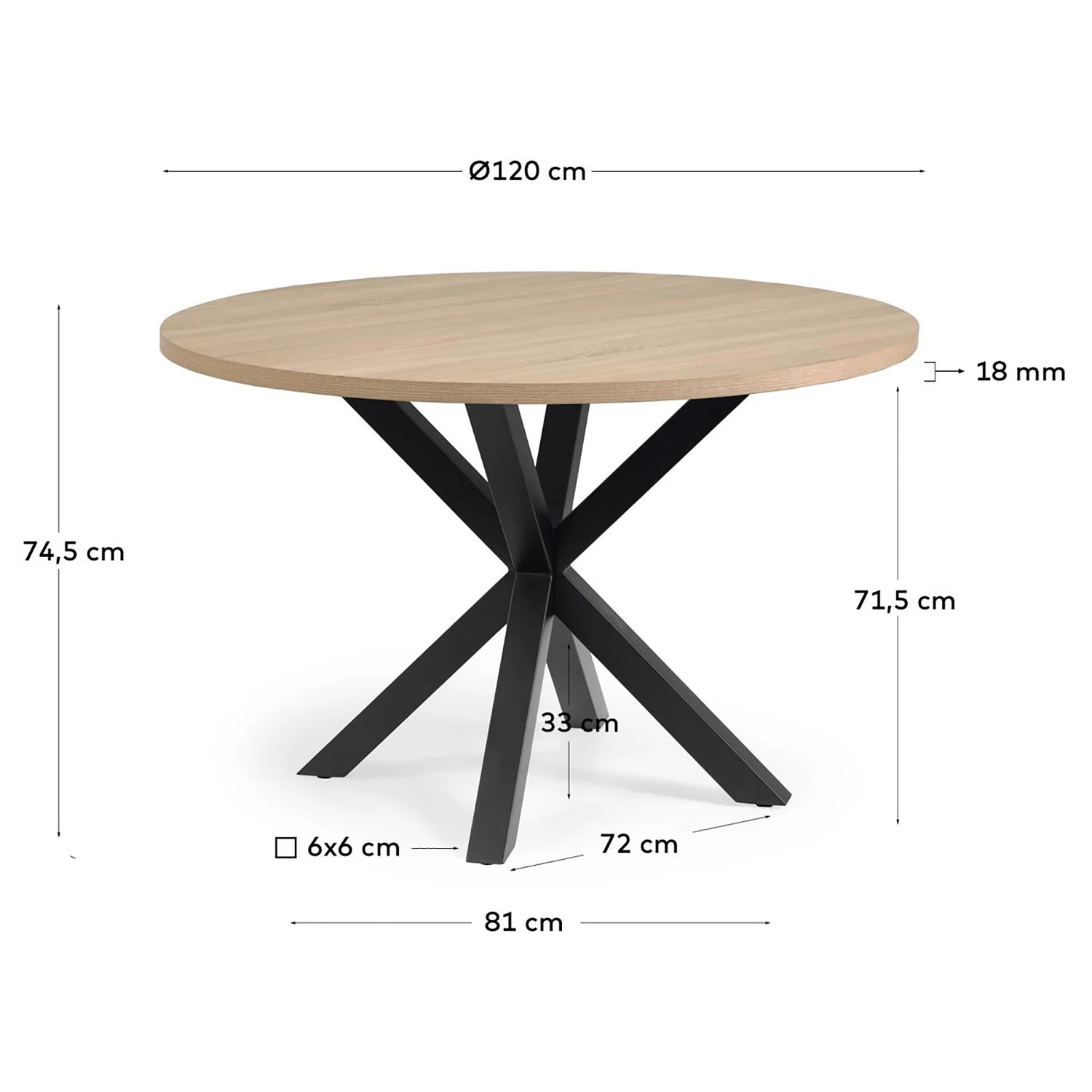 Mørteens Table Ayanka - Imitation chêne / Noir 5 Mørteens Table Ayanka - Imitation chêne / Noir – Image 5