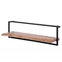 Ars manufacti Étagère murale Kaawo I - Acacia massif / Métal - Acacia / Noir - Largeur : 100 cm
