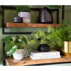 Ars manufacti Étagère murale Kaawo I - Acacia massif / Métal - Acacia / Noir - Largeur : 100 cm -Meubles de salle à manger Soldes Magasin 1000276819 220812 021 MOOD DETAILS P000000001000276819 mood