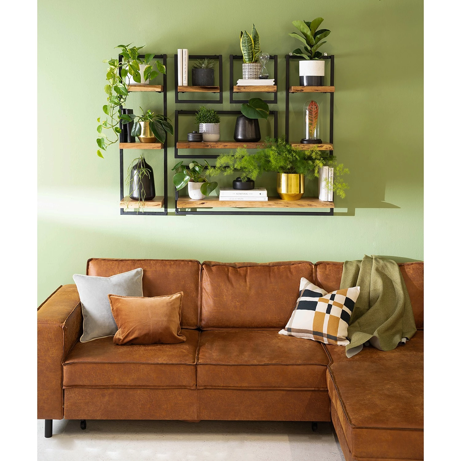 Ars manufacti Étagère murale Kaawo II - Acacia massif / Métal - Acacia / Noir - Hauteur : 100 cm 2 Ars manufacti Étagère murale Kaawo II - Acacia massif / Métal - Acacia / Noir - Hauteur : 100 cm – Image 2