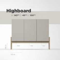 Studio Copenhagen Buffet haut Cooby - Blanc / Chêne -Meubles de salle à manger Soldes Magasin 1000276945 211111 1449020000501 SKETCH DETAILS P000000001000276945 sketch