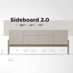 Studio Copenhagen Enfilade Cooby II - Blanc / Chêne 19 Studio Copenhagen Enfilade Cooby II - Blanc / Chêne -Meubles de salle à manger Soldes Magasin 1000276948 211111 1449030000504 SKETCH DETAILS P000000001000276948 sketch