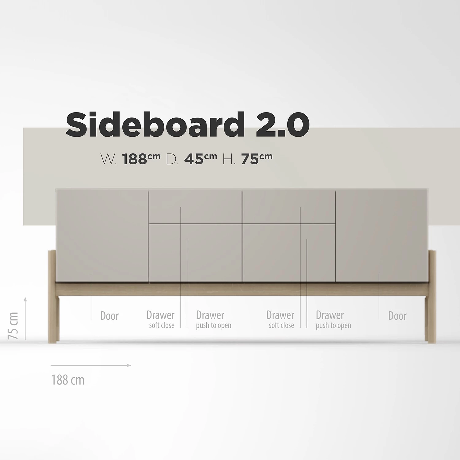 Studio Copenhagen Enfilade Cooby II - Blanc / Chêne 10 Studio Copenhagen Enfilade Cooby II - Blanc / Chêne – Image 10