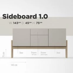 Studio Copenhagen Enfilade Cooby I - Blanc / Chêne 29 Studio Copenhagen Enfilade Cooby I - Blanc / Chêne -Meubles de salle à manger Soldes Magasin 1000276966 211111 1449030000505 SKETCH DETAILS P000000001000276966 sketch