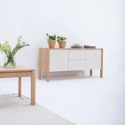 Studio Copenhagen Enfilade Maayka I - Partiellement en chêne massif - Blanc / Chêne clair -Meubles de salle à manger Soldes Magasin 1000277378 211012 153646000022 MOOD DETAILS P000000001000277378 mood