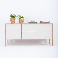 Studio Copenhagen Enfilade Maayka I - Partiellement en chêne massif - Blanc / Chêne clair -Meubles de salle à manger Soldes Magasin 1000277378 211012 153646000024 MOOD DETAILS P000000001000277378 mood