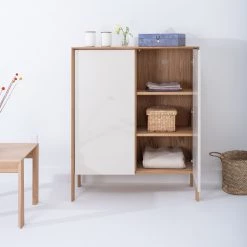 Studio Copenhagen Buffet Maayka - Partiellement en chêne massif - Blanc / Chêne clair -Meubles de salle à manger Soldes Magasin 1000277379 211012 15364800032 MOOD DETAILS P000000001000277379 mood