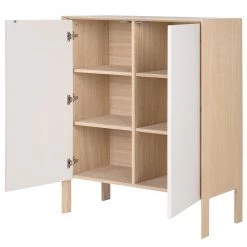 Studio Copenhagen Buffet Maayka - Partiellement en chêne massif - Blanc / Chêne clair -Meubles de salle à manger Soldes Magasin 1000277379 220729 035 DETAILS P000000001000277379