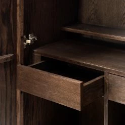 Red Living Buffet haut Limes - Chêne massif / Métal - Chêne foncé / Noir -Meubles de salle à manger Soldes Magasin 1000277630 210706 14081200051 DETAILS P000000001000277630