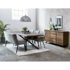 Red Living Buffet Berck - Placage en bois véritable - Chêne fumé / Noir -Meubles de salle à manger Soldes Magasin 1000277640 210706 14081300066 MOOD DETAILS P000000001000277640 mood